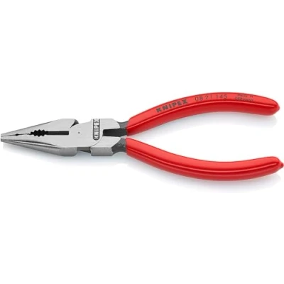 Image of Knipex Needle Nose Combination Pliers black atramentized, plastic coated 145 mm 08 21
