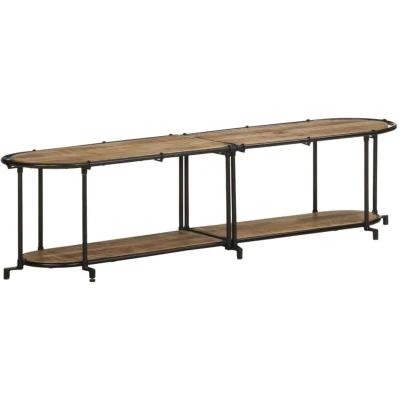 Image of vidaXL TV Cabinet Stand/Entertainment Centre Solid Mango Wood/Iron Frame 160 x 42 40 cm Brown/Black Modern