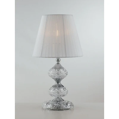 Image of INCANTO Table Lamp with Round Tapered Shade Chrome, Crystal 25x46cm