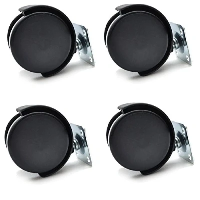 Image of 4X New 50mm Plastic Swivel Castor Wheel Black Furniture Caster Without Brake Set