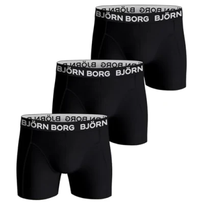 Image of Björn Borg 3 PACK Pants, Men&#039;s, Size: Medium, Black
