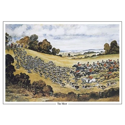 Image of Thelwell The Meet by Norman A5 Fox Hunting Greeting Card with Envelope