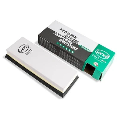 Image of Sanelli, Professional Knife Sharpener Stone Combined: Medium Grit #1000 and Fine #3000, Ideal for Sharpening Blades Kitchen Outdoor Knives