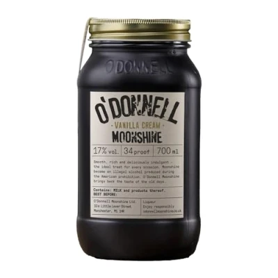 Image of O’Donnell Moonshine Vanilla Cream 700ml Mason Jar Intense Flavour Liqueur 17% ABV