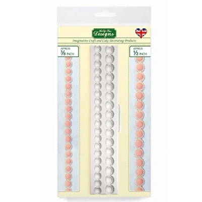 Image of Katy Sue Beaded Pearl Borders Silicone Mould for Cake Decorating &amp; Crafts Makes 2 Different Sized Strings of Pearls