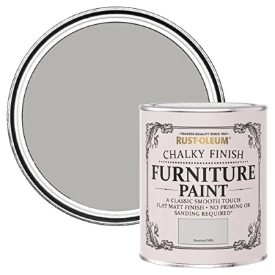 Image of Rust Oleum Off White Upcycled Furniture Paint in Chalky Finish Steamed Milk 750ml