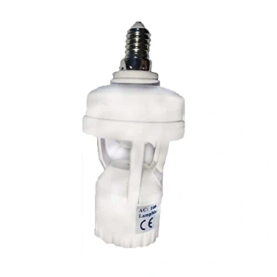 Image of E14 Screw Light Bulb Holder LED PIR Infrared Motion Sensor Lamp Switch Socket Bases Nightlight Adapter Converter White