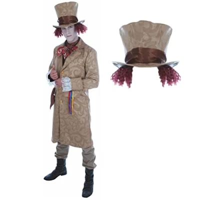 Image of Fun Shack Mad Hatter Costume Adult Men, Hat Adult, Hatters Tea Party Costumes, Fancy Dress Medium