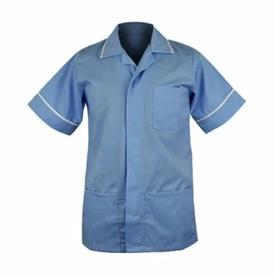 Image of Skywear Men&#039;s Medical Healthcare Tunic, Nurse Hospital Dentist Uniform, Blue with White, XS