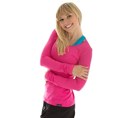 Image of Winshape WS1 Women&#039;s Casual Sport Slim Fit Long Sleeve Shirt pink Size:XS