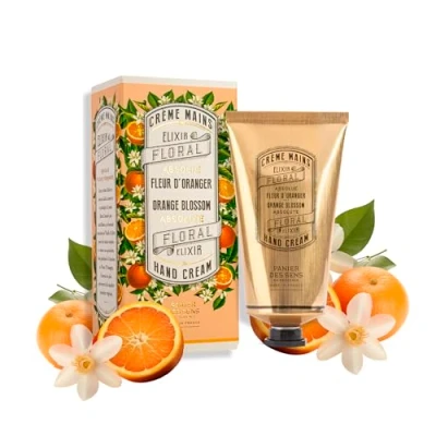 Image of Panier des Sens Orange Blossom Hand Cream for very Dry Hands and Skin Vegan Women Men With Almond &amp; Olive Oil Made in France 96% Natural Ingredients 75ml