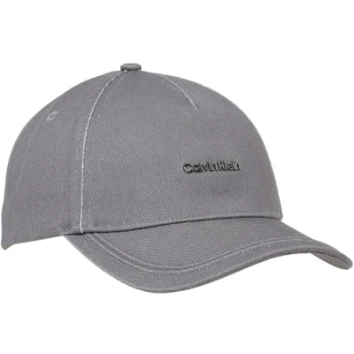 Image of Calvin Klein Men&#039;s Metal Lettering Bb Cap Cap, Iron Gate, One Size