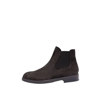 Image of SELECTED HOMME Men&#039;s SLHBLAKE Leather Chelsea Boot B NOOS, Demitasse, 10 UK