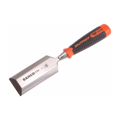 Image of Bahco 43450 Bevel Edge Chisel 50mm, Silver/Black/Orange