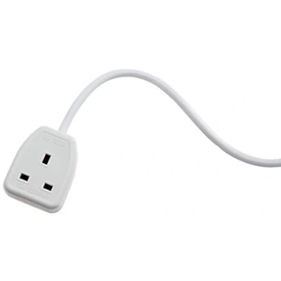 Image of SMJ Electrical B1W2MP Trailing Socket of 2 m with 1 Way 13 A (Polybag), 3120 W, White, Metre
