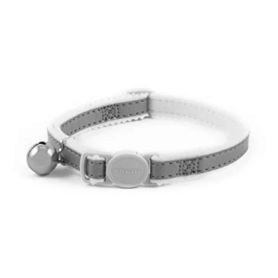 Image of Ancol Reflective Safety Buckle Cat Collar Silver