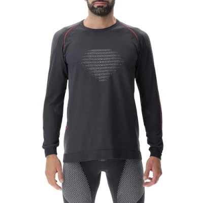 Image of UYN U100263 EVOLUTYON COMFORT UW LG_SL. T shirt Men&#039;s Charcoal/White/Red M