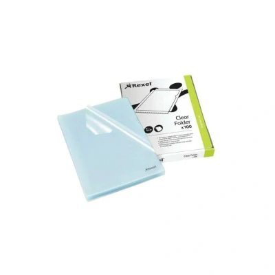 Image of Rexel Budget Cut Flush Folder Polypropylene A4 135 Micron Clear (Pack 100) 12182