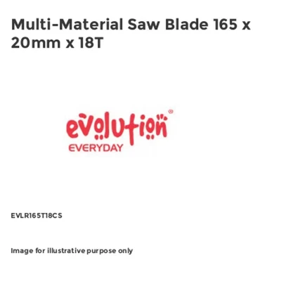 Image of Evolution Power Tools Multi Material Saw Blade 165 x 20mm 18T EVLR165T18CS