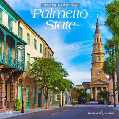 Image of Palmetto State South Carolina Places 2025 12 x 24 Inch Monthly Square Wall Calendar Plastic Free BrownTrout USA United States of America Southeast Nature