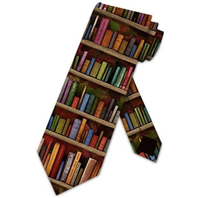 Image of Hongfacai Men&#039;s Ties Business Necktie for Men Books Literature Bookshelf Fashion Neck Tie Slim Skinny Xmas Wedding Formal Party (145 x 8 cm)