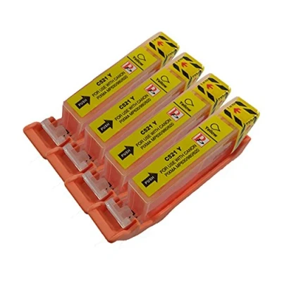 Image of 4 Yellow PerfectPrint Compatible Ink Cartridge Replace CLI 521 For Canon iP3600 iP3680 iP4600 iP4680 iP4700 MP540 MP550 MP560 MP620 MP630 MP640 MP980 MP990 MX860 MX870