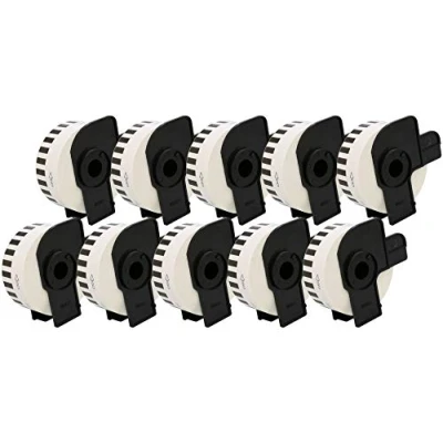 Image of CARTRIDGES KINGDOM Brother DK 22210 10 Roll White Standard Address Labels, Compatible with QL 500 to 1110NWB Printers