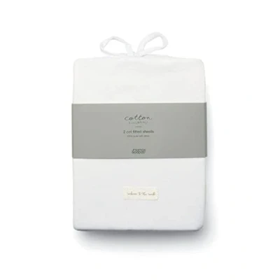 Image of Mamas &amp; Papas 2 Pack Cot Fitted Sheets, White (127x63x17cm)