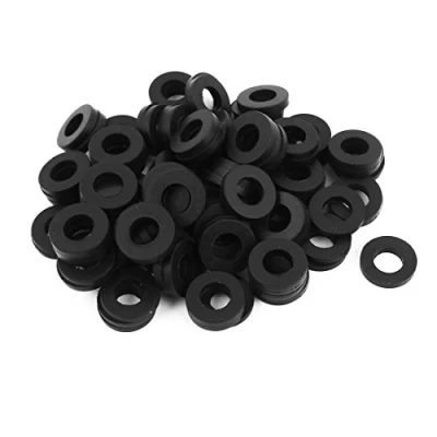 Image of Sourcingmap Rubber Flat Washers 19mm OD 10mm ID 3mm Thickness for Faucet Pipe Water Hose, Pack of 100
