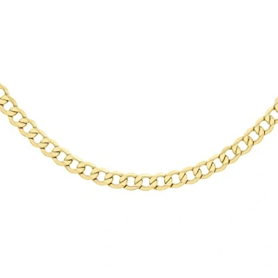 Image of Carissima Gold Unisex 9 ct Yellow Hollow 5 mm Diamond Cut Curb Chain Necklace of Length 51 cm/20 Inch