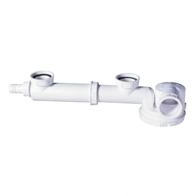 Image of Wirquin 30723640 2 Bowl Sink Siphon, White