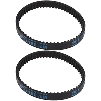 Image of OTOTEC 2x HTD 186 3M 6 Rubber Synchronous Closed Loop 62 Teeth Timing Belts 3mm Pitch 6mm Width Transmission Drive Black