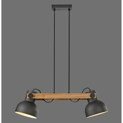 Image of JUST LIGHT. Cup 2.0 pendant light, 2 bulb, black, metal