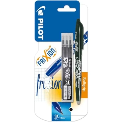 Image of Pilot Frixion Erasable Rollerball Set 0.7 mm (Single Pen) with 3 refills Black