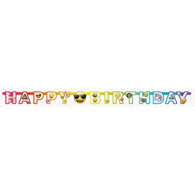 Image of Unique Party 50948 6ft Rainbow Fun Emoji Birthday Banner