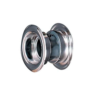 Image of 4 x Chrome Bathroom Door Air Vent Grille 55mm 2&quot; Two Sided Round Furniture Sleeve Grey Diffuser Plug T14MS