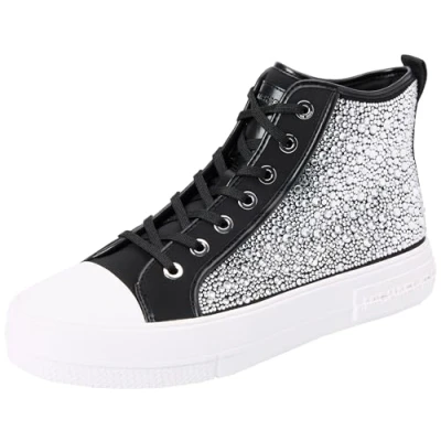 Image of Michael Kors Women&#039;s Evy HIGH TOP Sneaker, Black, 7 UK