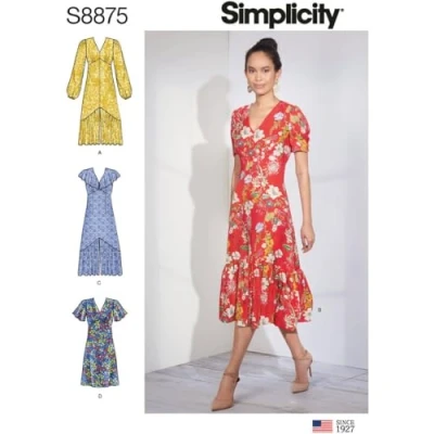 Image of SIMPLICITY Sewing Pattern S8875 Misses&#039; Dresses, Paper, White, Various