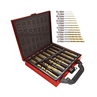Image of LUMBER JACK 99 Piece Drill Set, HSS Metal Bits, Titanium Coated Drilling Bit, Wood &amp; Plastic