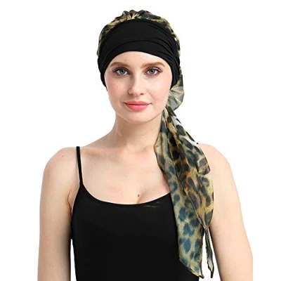 Image of Turban for Women with Cancer Hair Loss Scarf Turbans