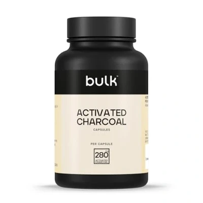 Image of Bulk Activated Charcoal Capsules, 280 mg, Pack of 60, 30 Servings, Packaging May Vary
