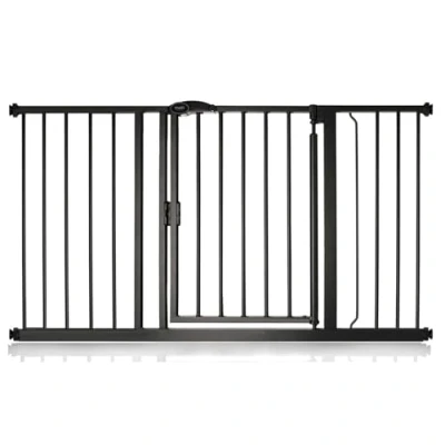 Image of Safetots Pressure Fit Self Closing Stair Gate, 132.6cm 139.6cm, Matt Black, Auto Baby Safety Barrier for Toddler, Easy Installation