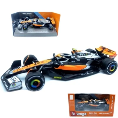 Image of HTLNUZD Bburago 1:43 2023 F1McLaren MCL60#4 British GP Lando Norris Alloy Racing Car 1/43 Formula One Model Die Cast Adult Collection Vehicles Gift (Color box version)