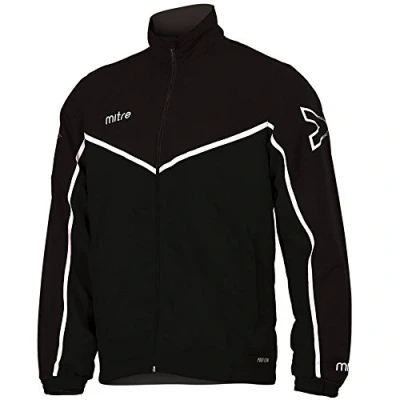 Image of Mitre Kids Primero Woven Football Training Track Jacket Black/White, X Small