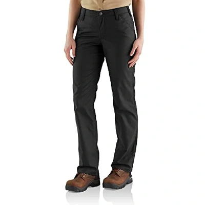 Image of Carhartt Women&#039;s Rugged Professional Series Flex Loose Fit Canvas Work Pant, Black, W2