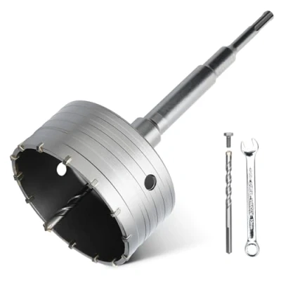Image of hsawbit 120mm Core Drill Bit SDS Concrete Hole Cutter with 220mm Shank, Masonry Saw Wall Holesaw for Brick Stone