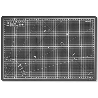 Image of Elan Cutting Mat A3 Black and Taupe, 5 Ply Craft Mat, Self Healing Board Craft, Art 45 x 30, Dressmaking Accessories for Sewing, Quilting, Crafting