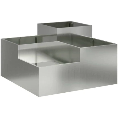 Image of vidaXL Garden Planter 100x100x48 cm Galvanised Steel