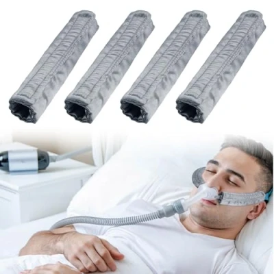 Image of 4 Packs Satin CPAP Strap Covers, Comfort Pads, Face Cushion Universal and Silky Headgear Pads for Reducing Red Marks (4, Grey)