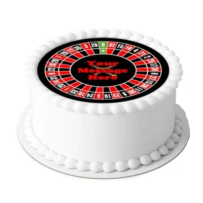 Image of Orange Trading Dartmouth LTD A4 Edible Decor Icing Sheet PERSONALISED Roulette Wheel 7 8&quot; Circle Cake Topper Decoration Great for larger cakes